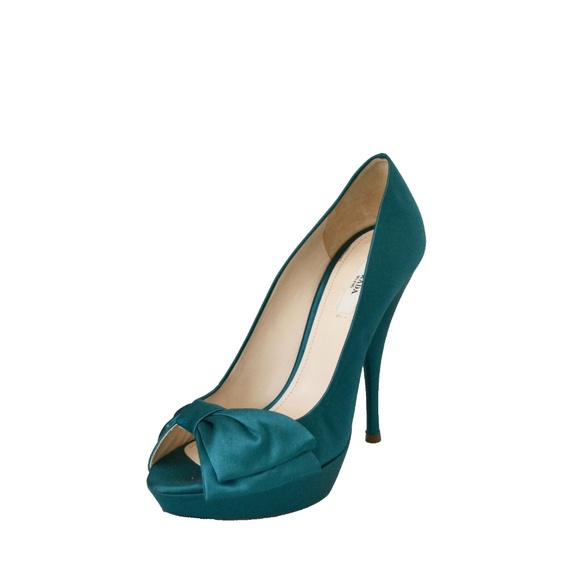 New Authentic Prada Satin Platform Bow Peep Toe Shoes - Picture 6 of 9